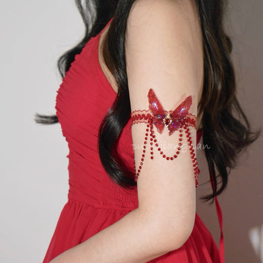 Red Butterfly Thigh Chain Armcuff