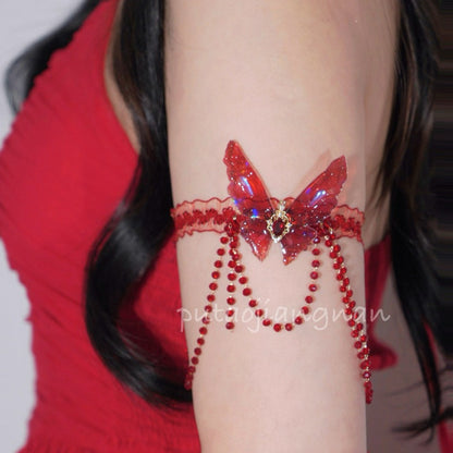 Red Butterfly Thigh Chain Armcuff