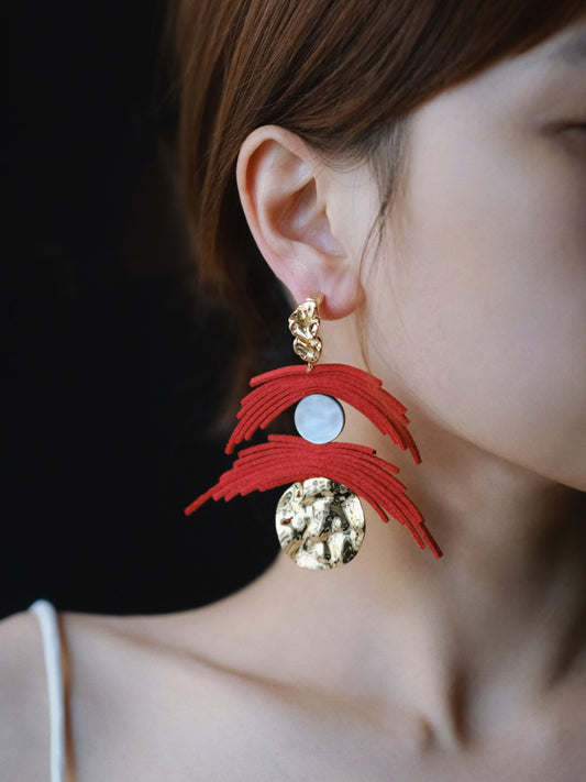 Red Priest Statement Earrings