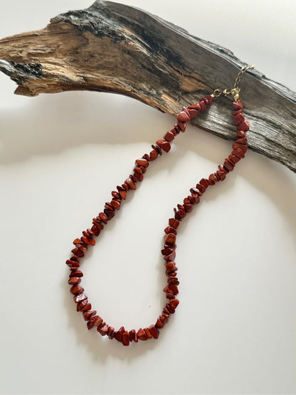 Red Stones Beaded Necklace