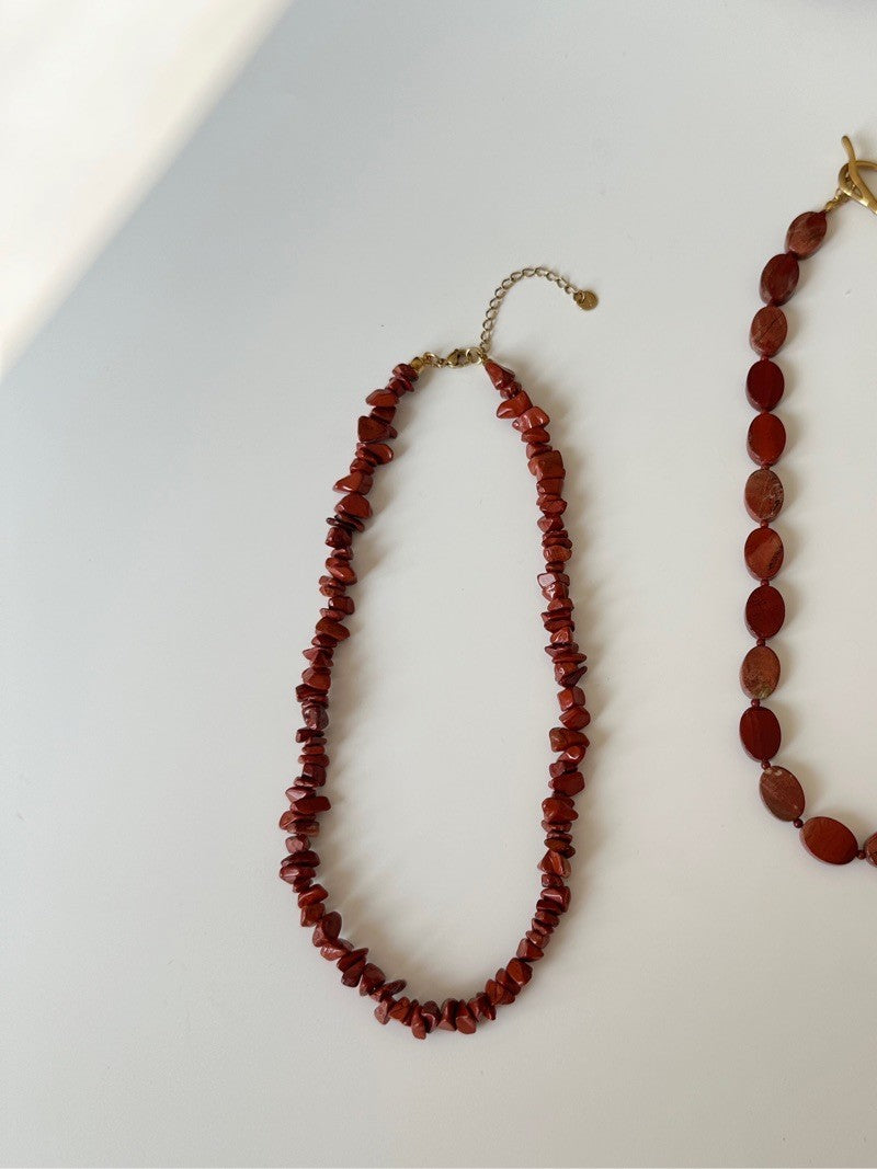 Red Stones Beaded Necklace