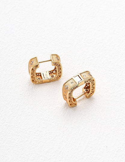 Retro Golden Huggie Earrings