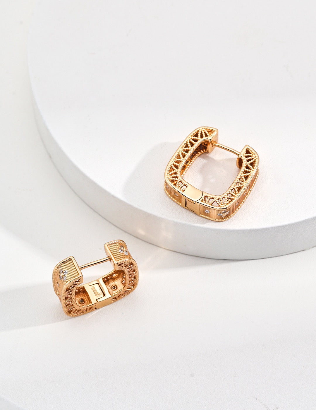 Retro Golden Huggie Earrings