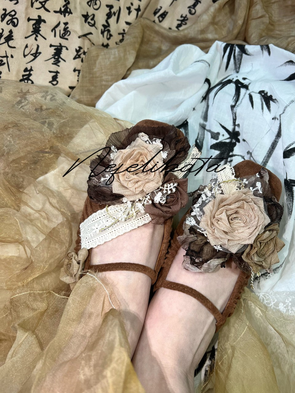 Rose Lace Flats