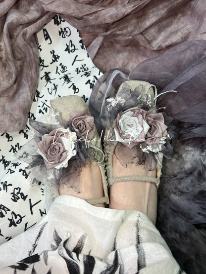 Rose Lace Flats