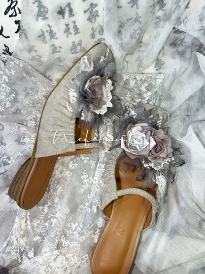 Rose Lace Flats