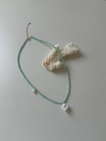 Shell Pearl Mint Necklace