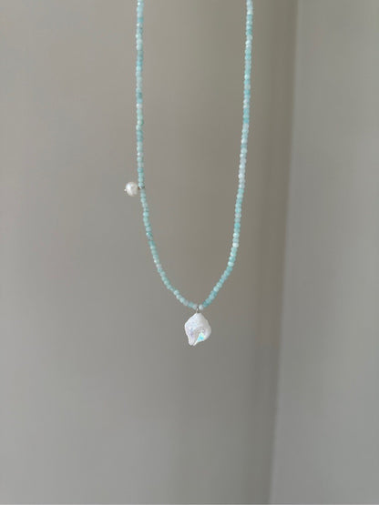 Shell Pearl Mint Necklace