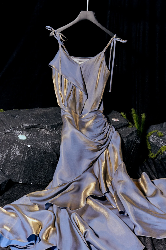 Sleeveless Tiered Mermaid Maxi Dress Suit