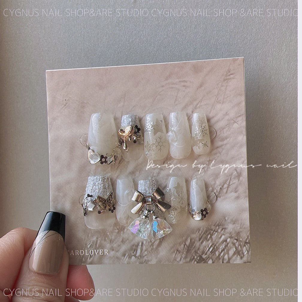 Snow Fairy 3D Bell Press On Nails Set