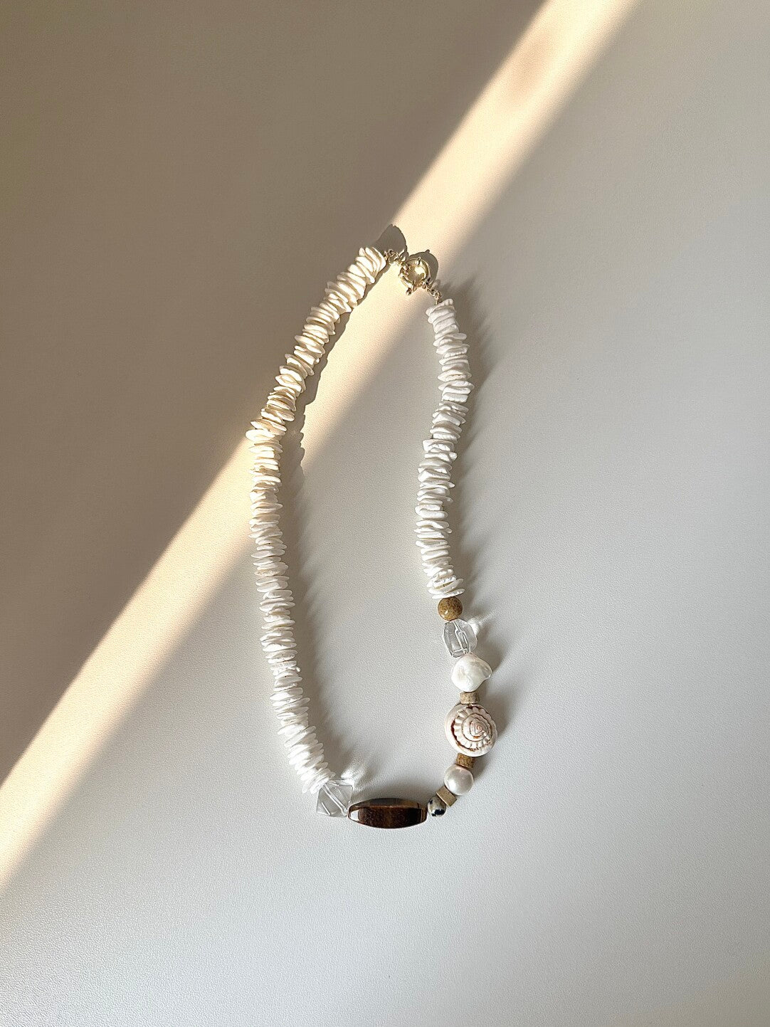 Sophisticated White Shell Beaded Necklace