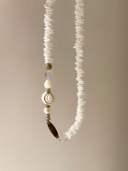 Sophisticated White Shell Beaded Necklace