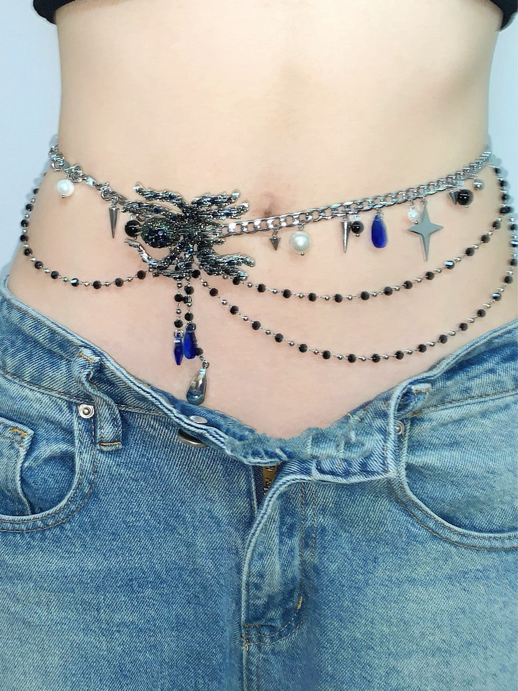 Spider Lady Tassel Layered Waist Chain