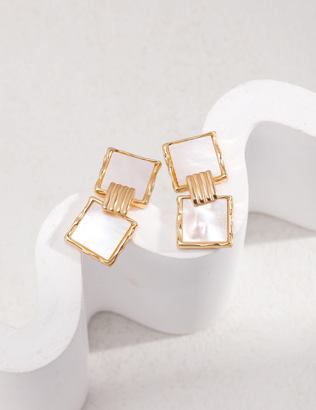 Square Mother-of-Pearl Earrings