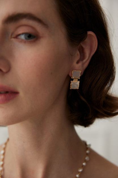 Square Mother-of-Pearl Earrings