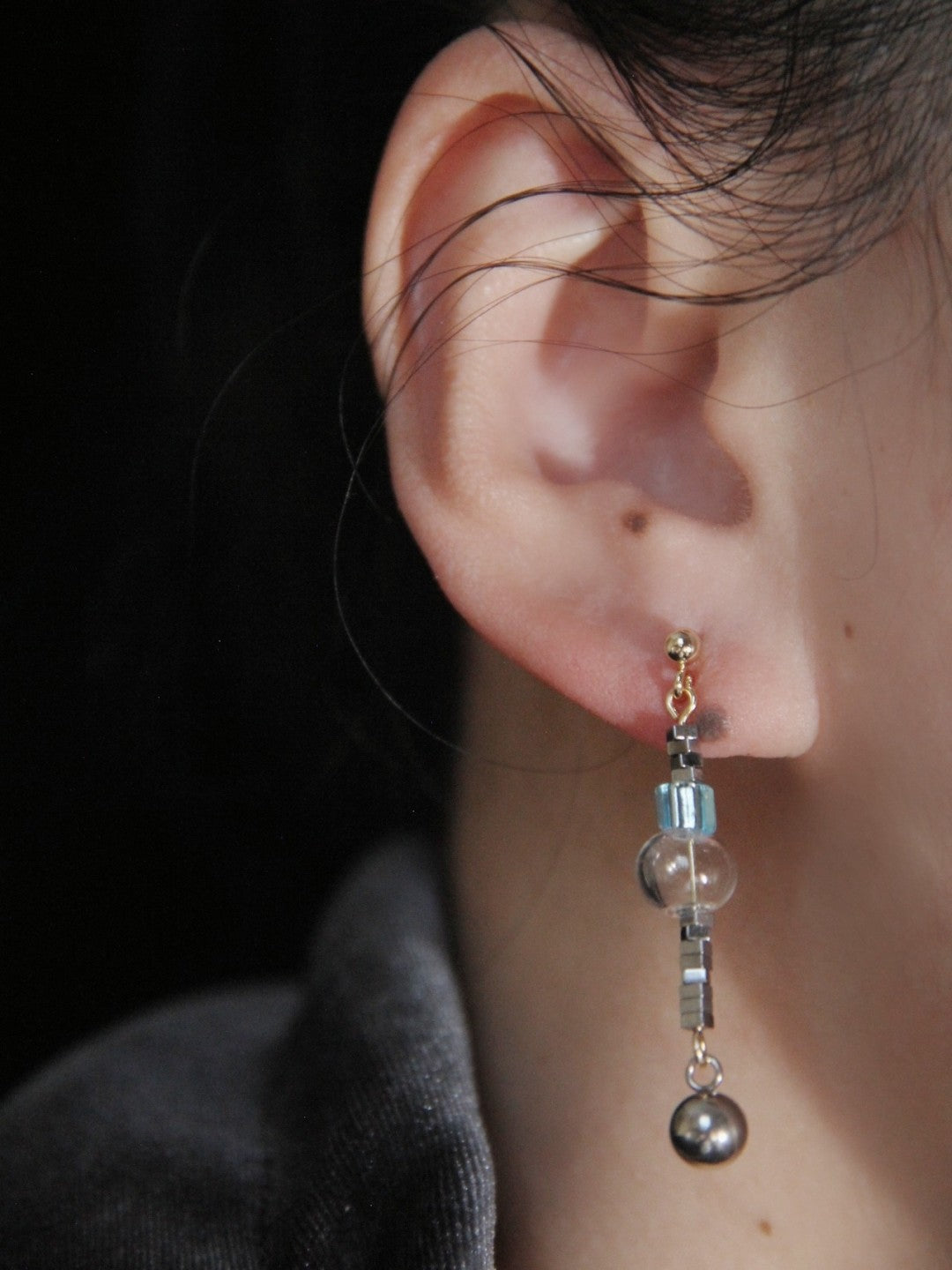 Summer Bubble Sea Salt Asymmetry Earrings