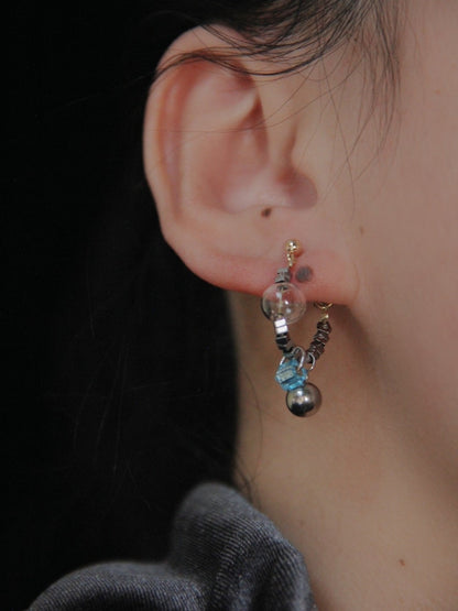 Summer Bubble Sea Salt Asymmetry Earrings