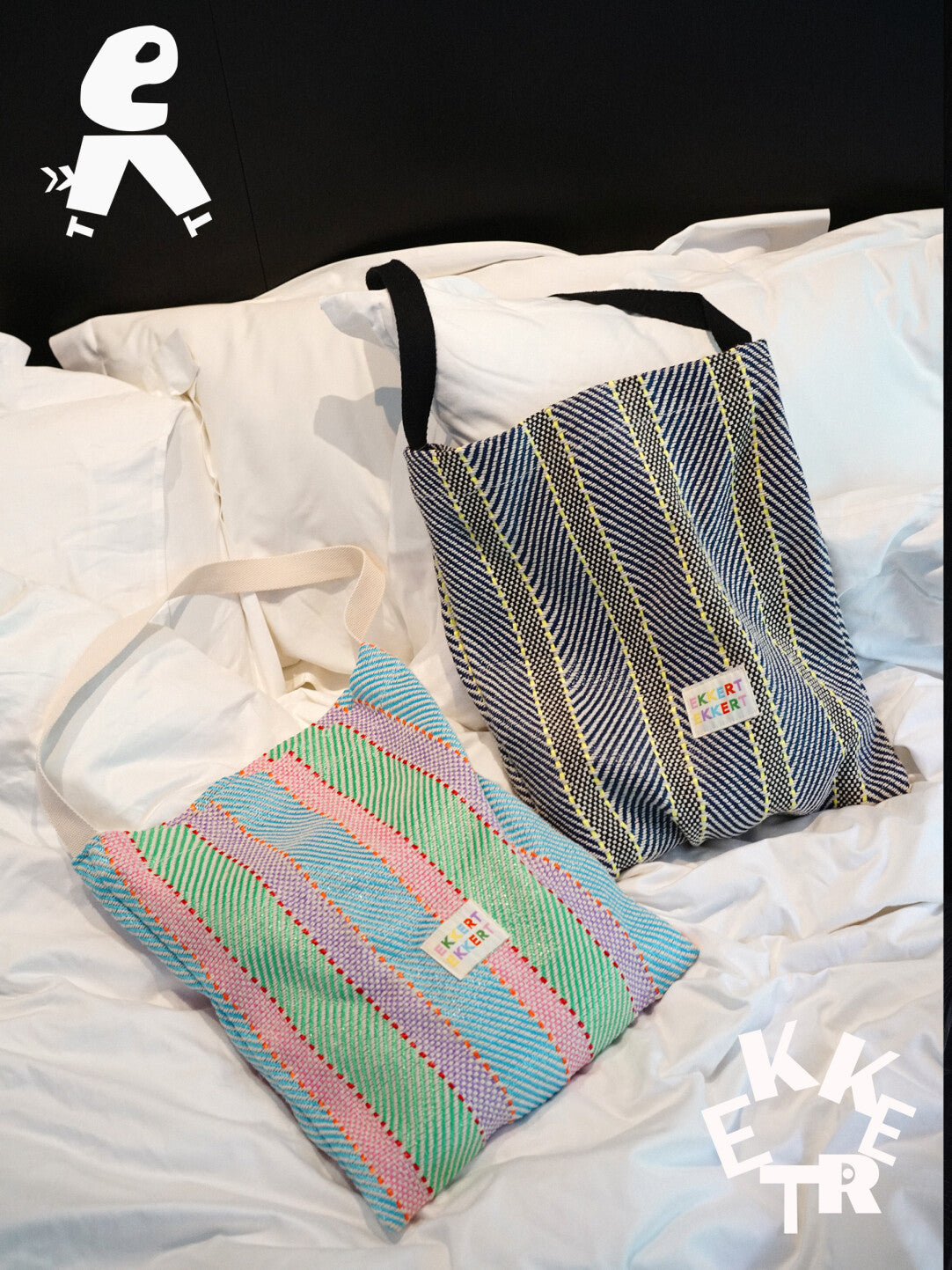 Summer Colorful Double Woven Striped Bag