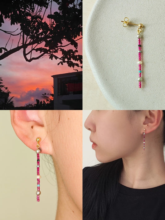 Sunset Minimalist Long Earrings