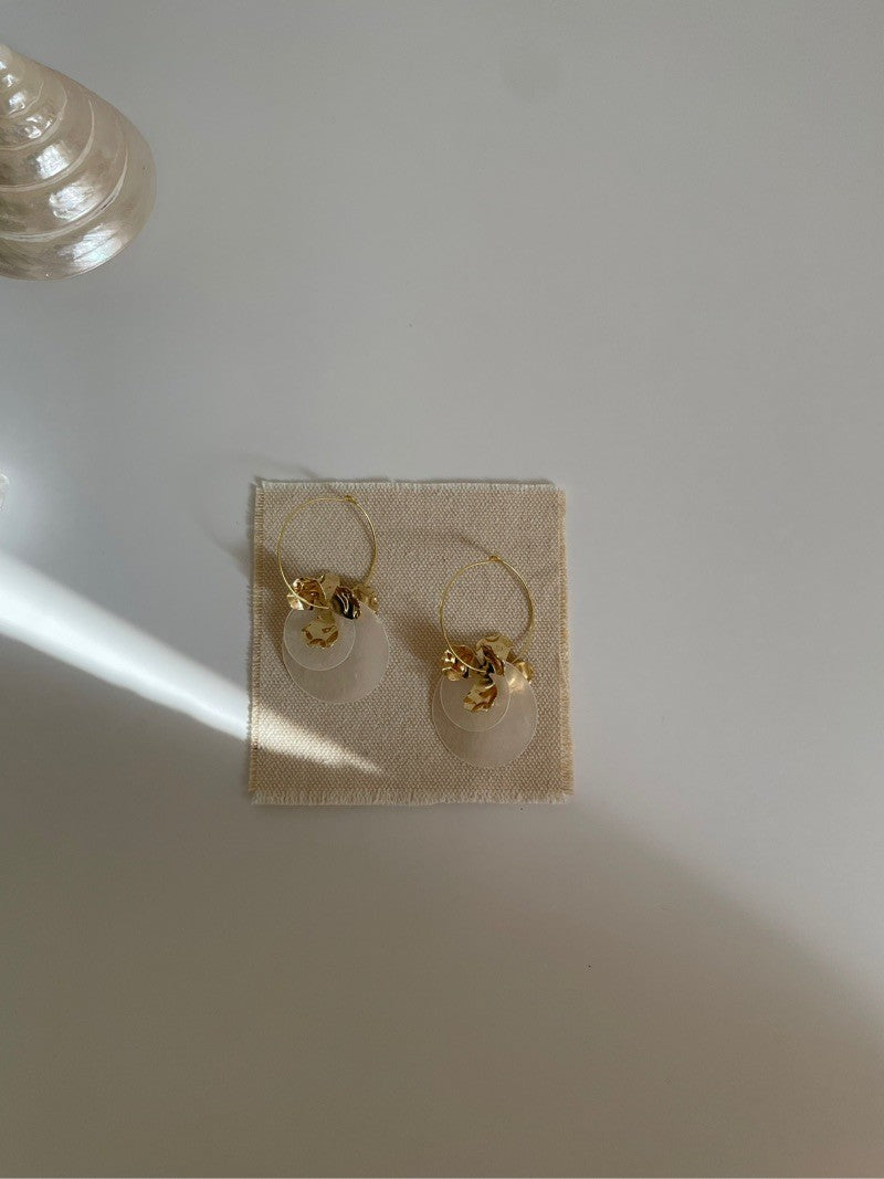 Three Petal Flower Shell Earrings