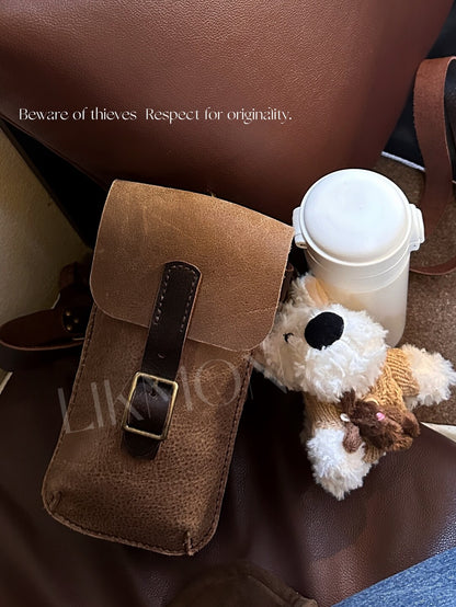 Top-Grain Leather Cup Holder