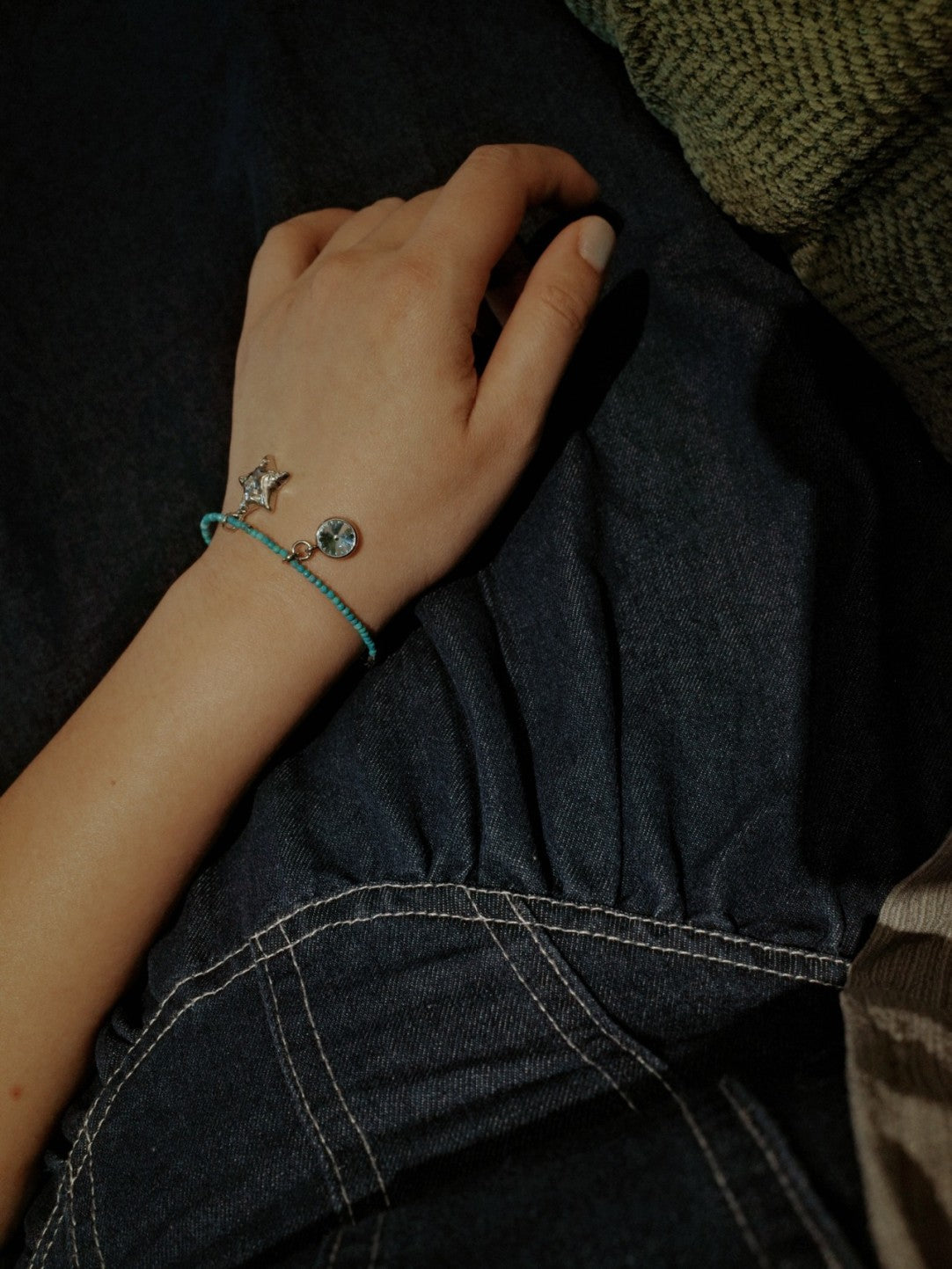 Turquoise Sparkling Star Pendant Bracelet