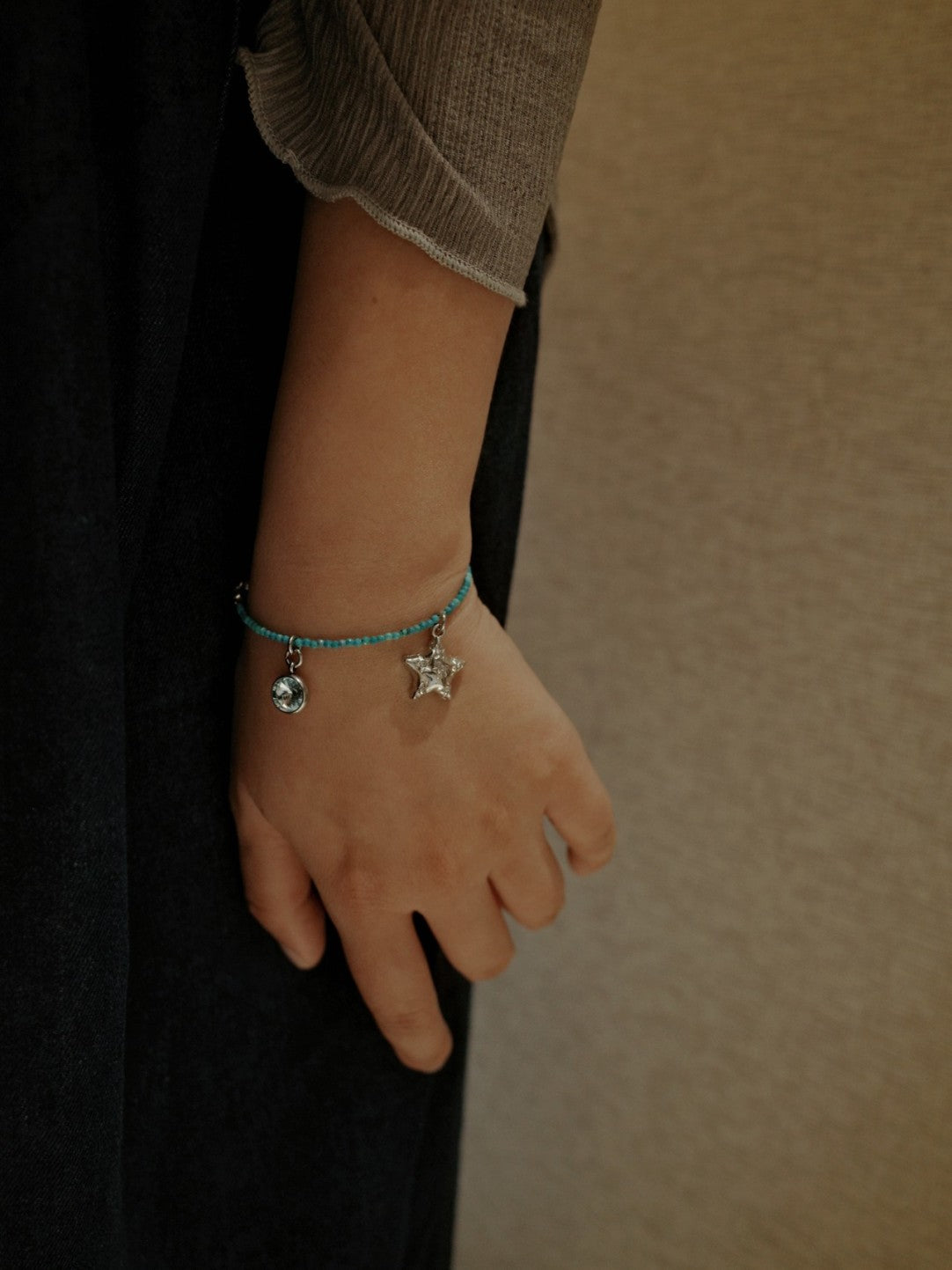 Turquoise Sparkling Star Pendant Bracelet