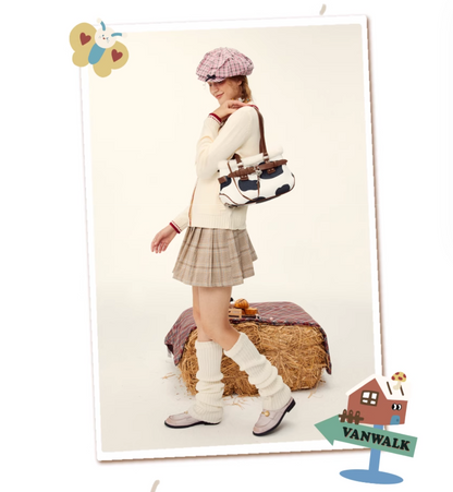 Vanwalk Farm Series Vintage Straps Plush Shoulder Bag