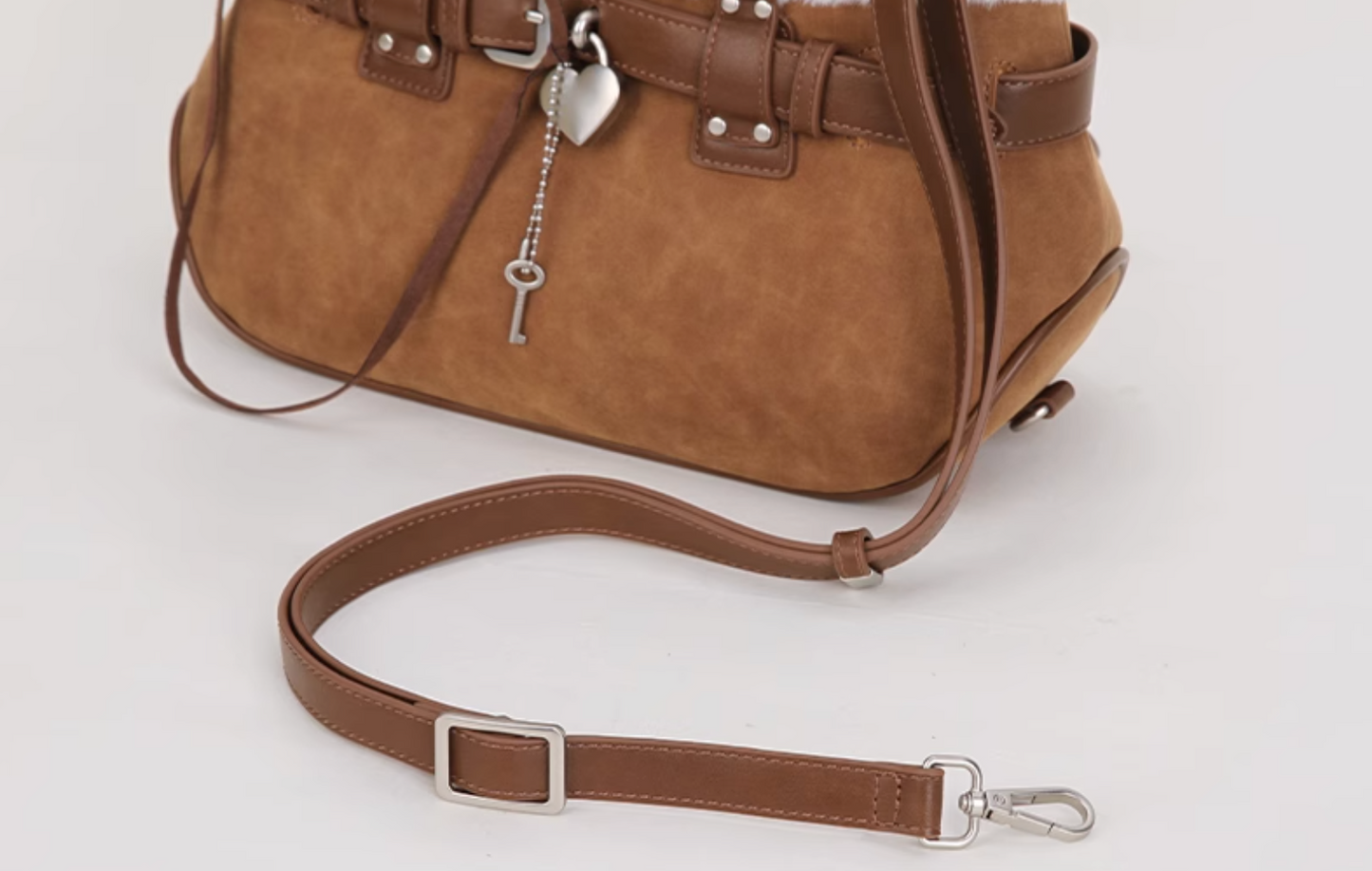 Vanwalk Farm Series Vintage Straps Plush Shoulder Bag