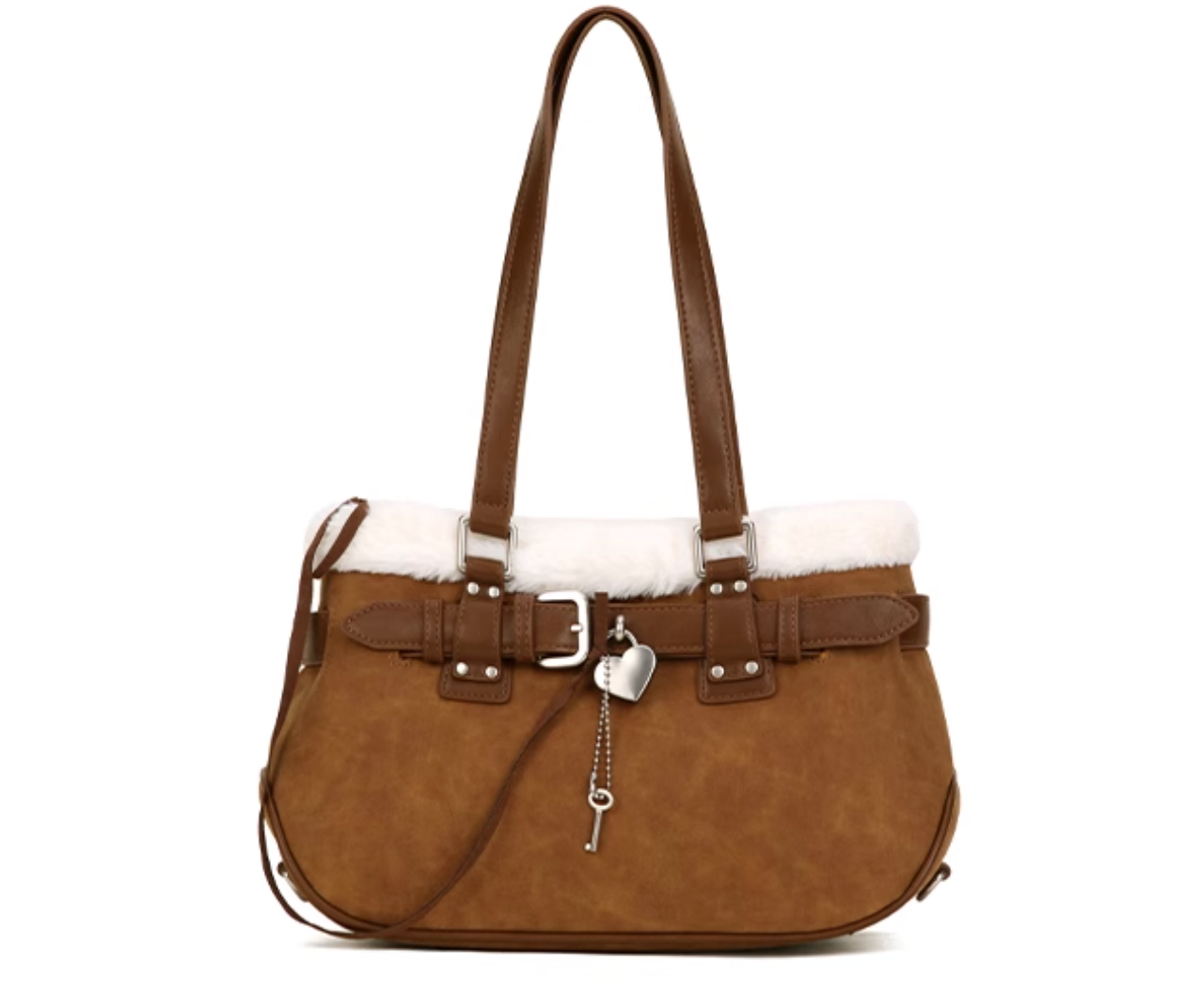 Vanwalk Farm Series Vintage Straps Plush Shoulder Bag