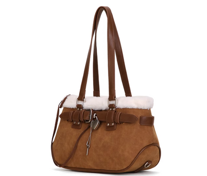 Vanwalk Farm Series Vintage Straps Plush Shoulder Bag