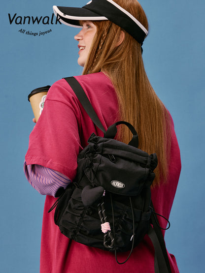 Vanwalk Sport Series Ruffled Drawstring Cloud Backpack