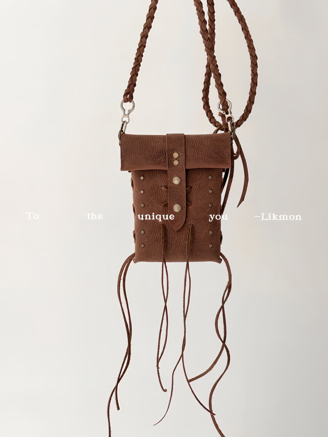 Vintage Leather Tassel Crossbody Phone Bag