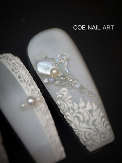 White Laces Luxury Press On Nails Set