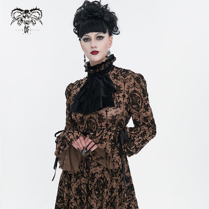 'Wilhelmina' Gothic Floral Mesh Dress