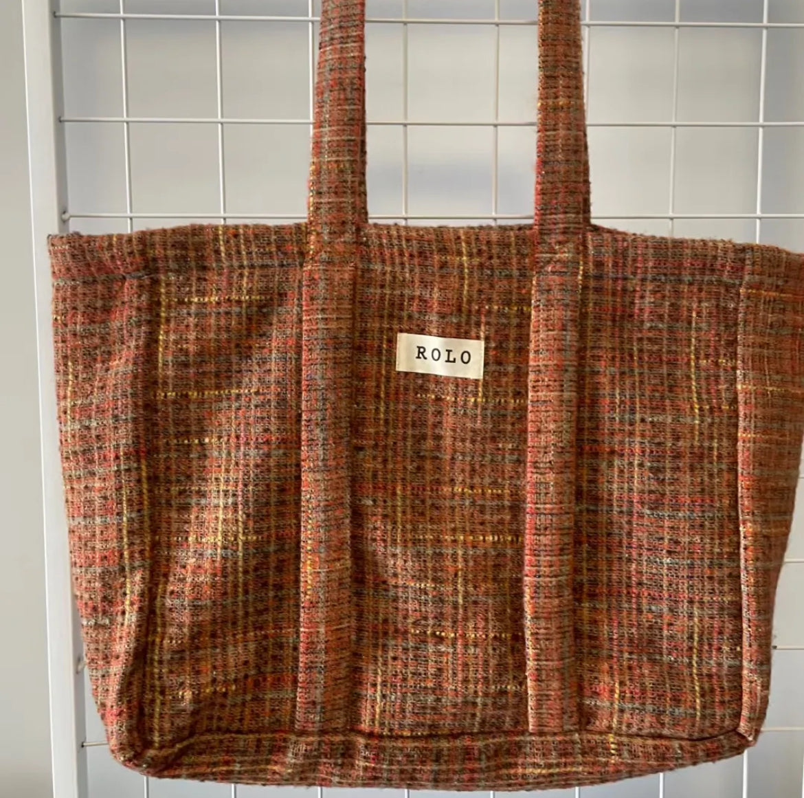 Woolen Plaid Tote Bag