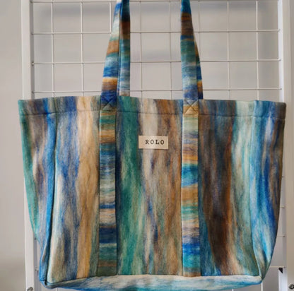 Woolen Plaid Tote Bag