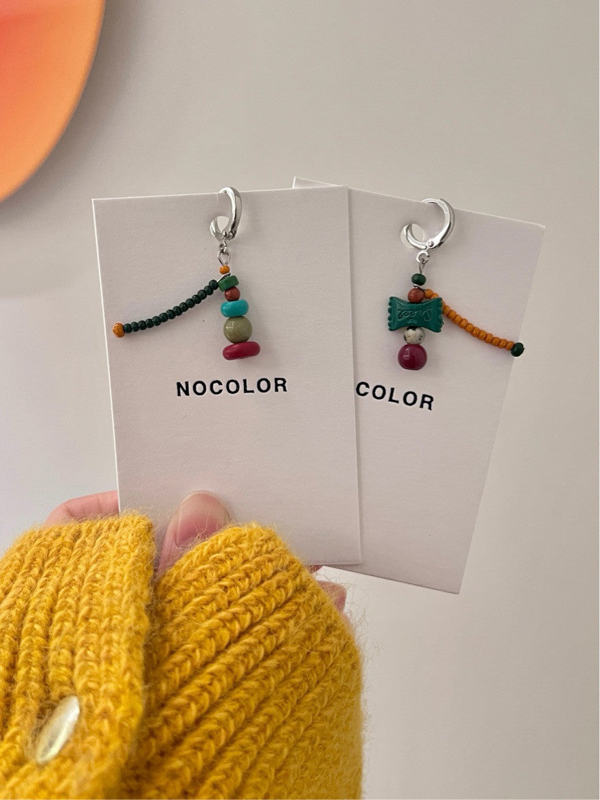 Xmas Candy Asymmetric Earrings