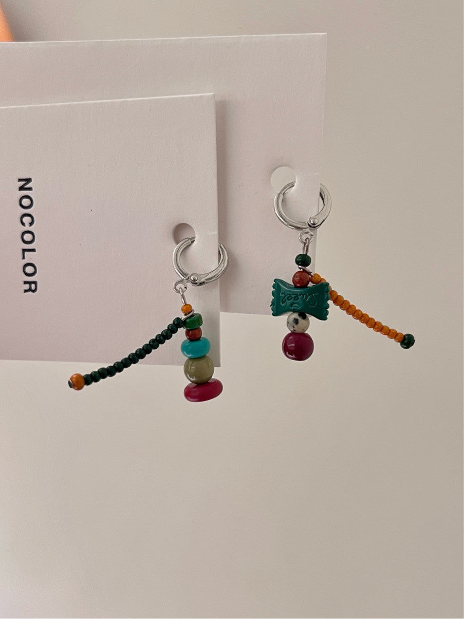 Xmas Candy Asymmetric Earrings