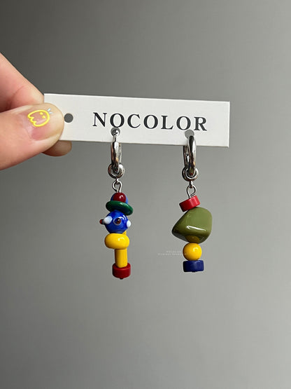 Xmas Kindergarten Asymmetric Earrings