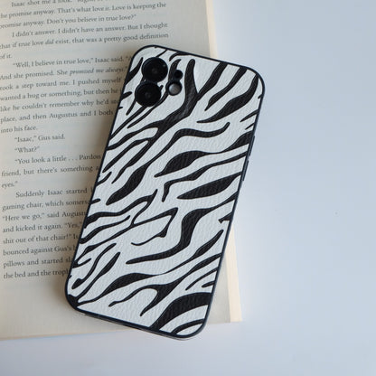 Zebra Print Faux Leather Phone Case