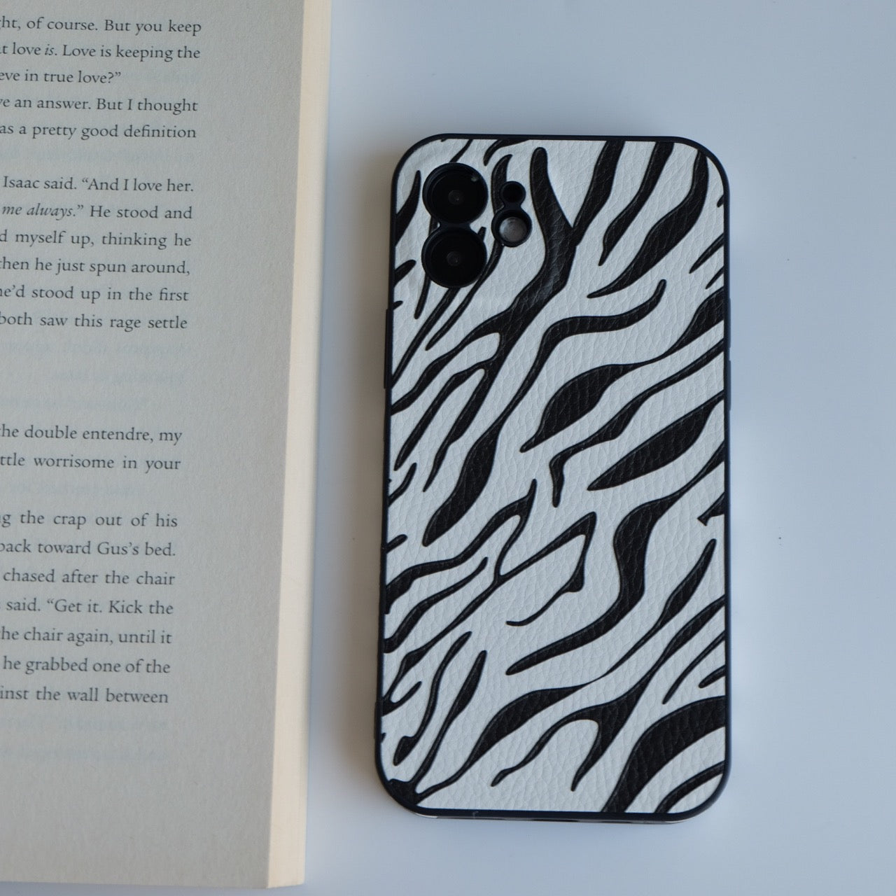 Zebra Print Faux Leather Phone Case